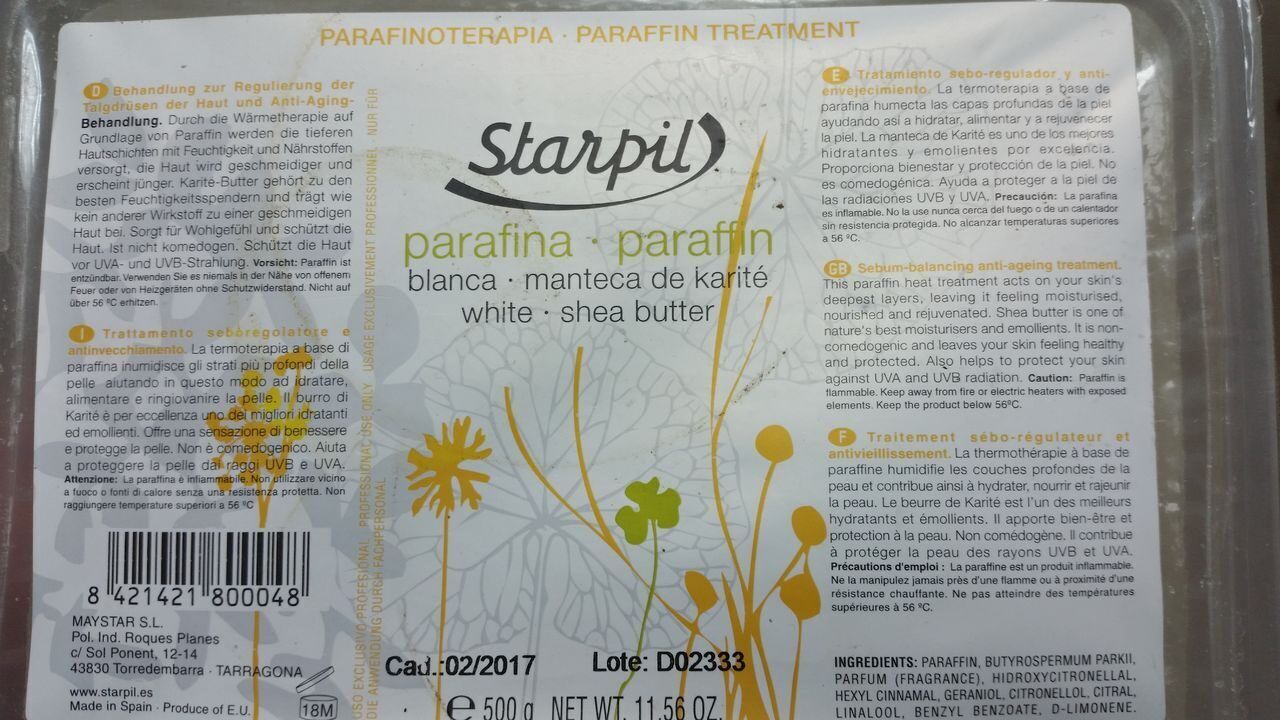 Парафин для парафинотерапии Starpil Испания