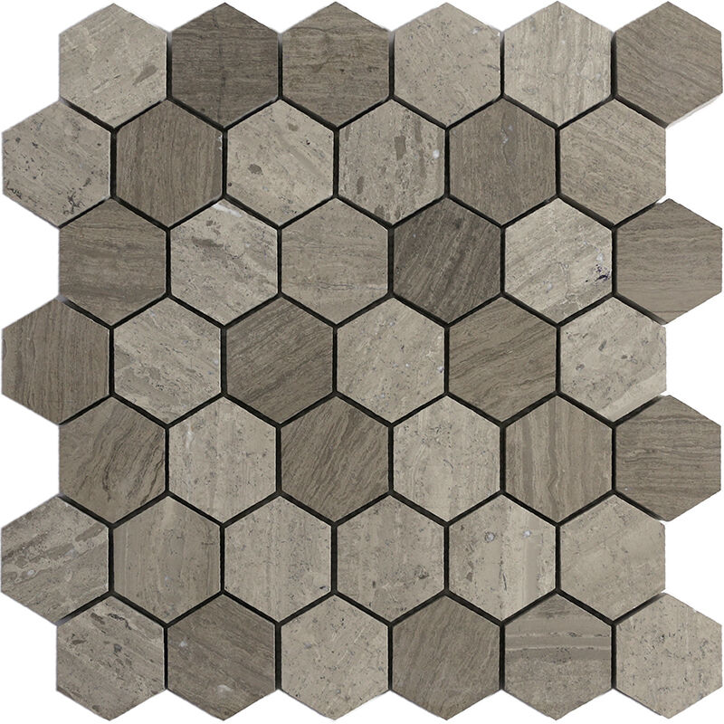 Мозаика M032-DH5 (Grey Wooden), мрамор бежевый, поверхность лощеная Natural
