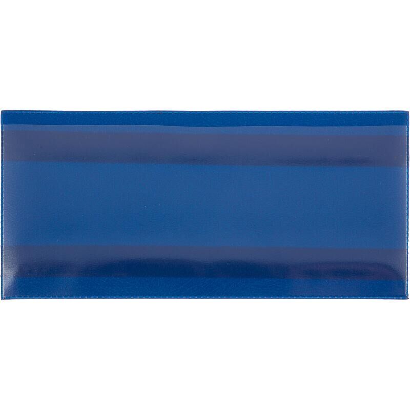 Карман для маркировки самоклеющийся горизонтальный синий 150 x 67 мм (10 штук в упаковке) NoName