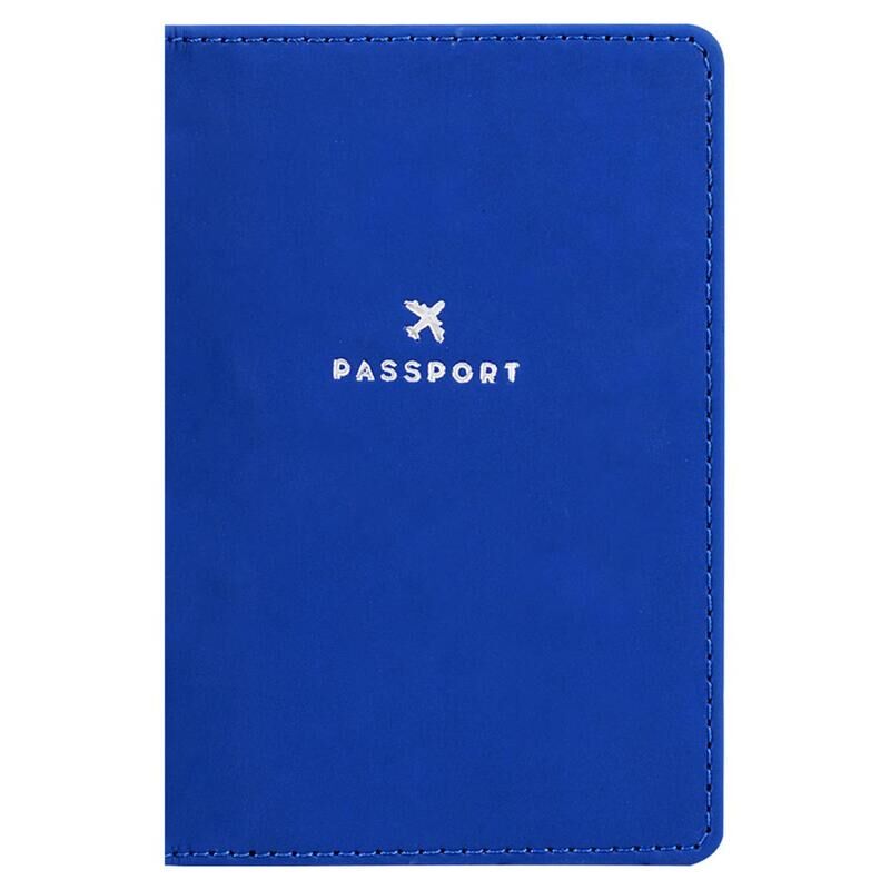 Обложка для паспорта OfficeSpace Journey из натуральной кожи синего цвета (311109)