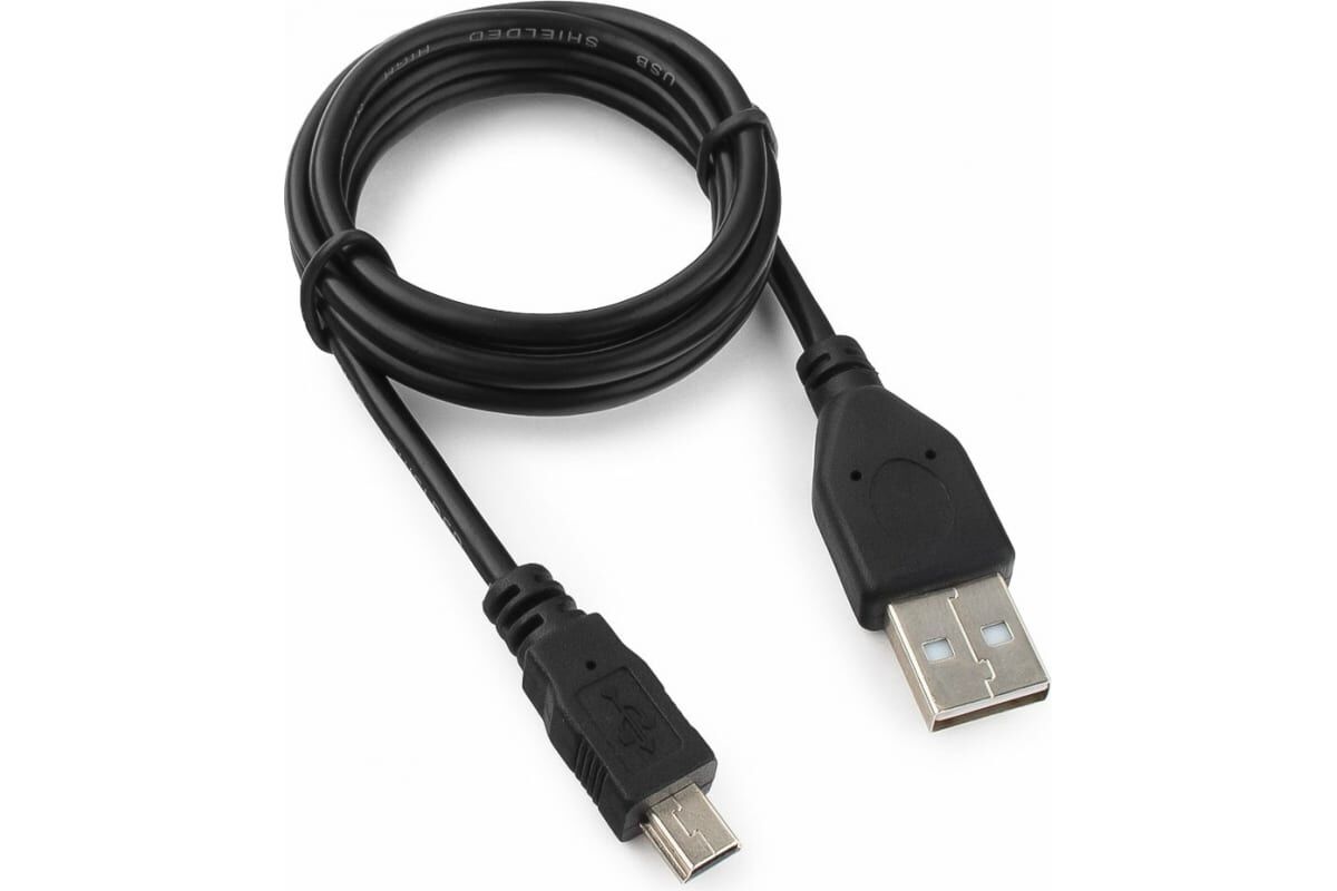 Шнур USB (A)шт. - 5 pin mini USBшт. 1,0м, черный "Гарнизон"