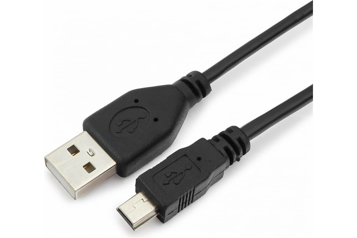Шнур USB (A)шт. - 5 pin mini USBшт. 1,0м, черный "Гарнизон" 2