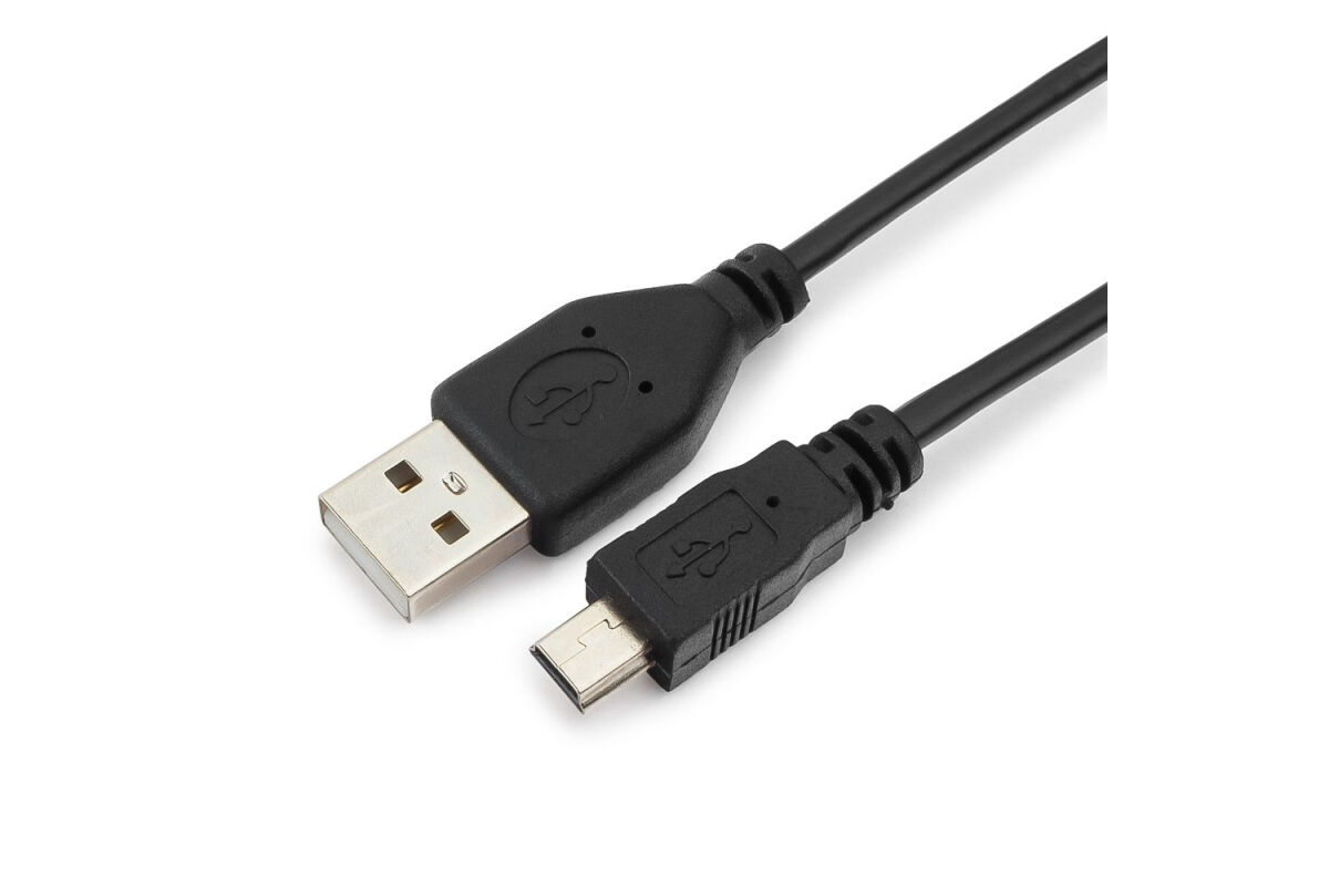 Шнур USB (A)шт. - 5 pin mini USBшт. 1,8м, черный "Гарнизон" 2