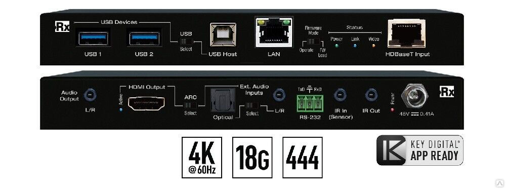 Приемник HDMI-сигнала по HDBaseT c ARC KD-X100MRx