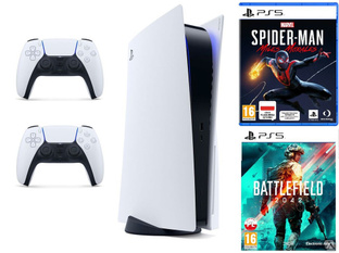 Игровая приставка Sony PlayStation 5 + контроллер DualSense + игра Battlefield 2042 + игра Spider-Man: Miles Morales #1
