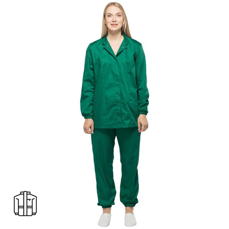 Куртка для пищевого производства у17-КУ женская зеленая (размер 44-46, рост 170-176) NoName