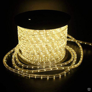 Дюралайт LED круглый, 3 жилы, 10 мм, Теплый белый, 100м 