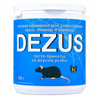 Dezus (Дезус) приманка от грызунов, крыс и мышей (тесто-брикеты) (рыба), 300 г DEZUS