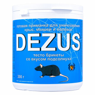 Dezus (Дезус) приманка от грызунов, крыс и мышей (тесто-брикеты) (подсолнух / жареные семечки), 300 г DEZUS