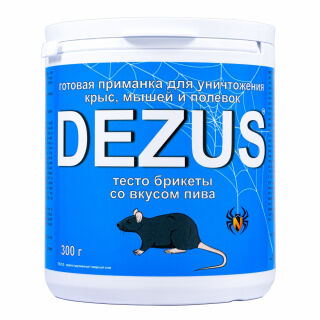 Dezus (Дезус) приманка от грызунов, крыс и мышей (тесто-брикеты) (пиво), 300 г DEZUS