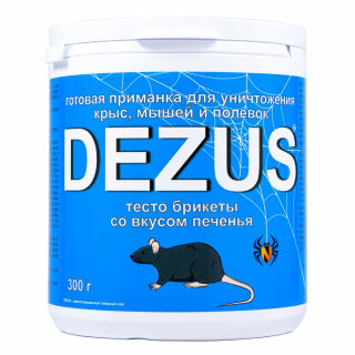 Dezus (Дезус) приманка от грызунов, крыс и мышей (тесто-брикеты) (печенье), 300 г DEZUS