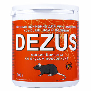 Dezus (Дезус) приманка от грызунов, крыс и мышей (мягкие брикеты) (подсолнух / жареные семечки), 300 г DEZUS