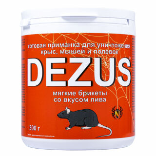 Dezus (Дезус) приманка от грызунов, крыс и мышей (мягкие брикеты) (пиво), 300 г DEZUS