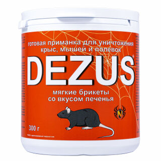 Dezus (Дезус) приманка от грызунов, крыс и мышей (мягкие брикеты) (печенье), 300 г DEZUS