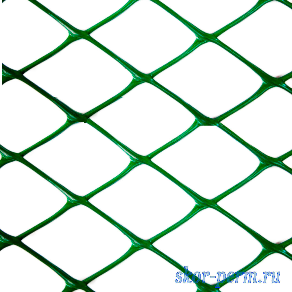 Сетка пластиковая, ячейка 50х74 мм ромб, 1,5х20 м (30 м2), зеленая