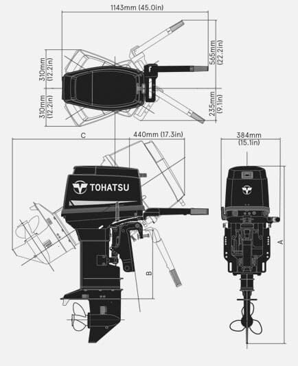Лодочный мотор 2х-тактный TOHATSU M 40 EPTOS Tohatsu 2