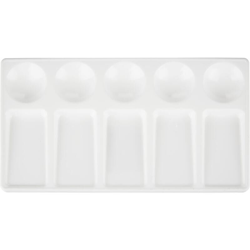 Палитра Луч пластиковая прямоугольная белая (5 отделений для красок, 5 отделений для смешивания)
