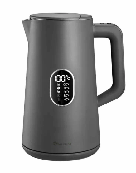 Чайник SAKURA Premium SA-2171G, 1,5л, 5 режимов нагрева, серый