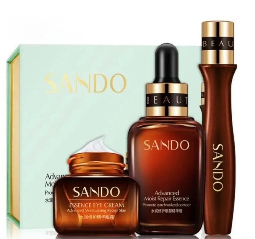 SANDO Подарочный набор косметики для ухода за кожей вокруг глаз Advanced Moist Repair Essence 3в1 Sando