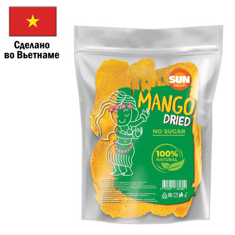 Манго натуральное без сахара SUN AND LIFE сушеное, 500 г, пакет