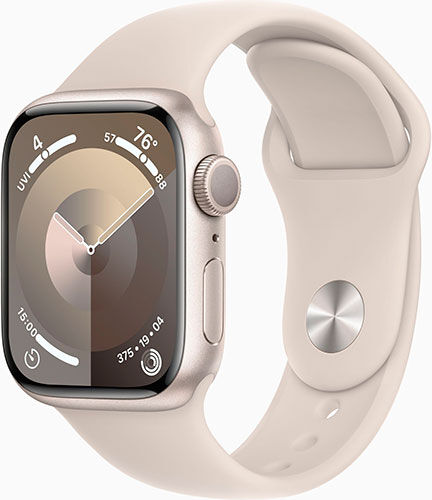 Смарт-часы Apple Watch Series 9, A2978, 41 мм, сияющая звезда, Sport Band, S/M (MR8T3ZP/A) Watch Series 9 A2978 41 мм си