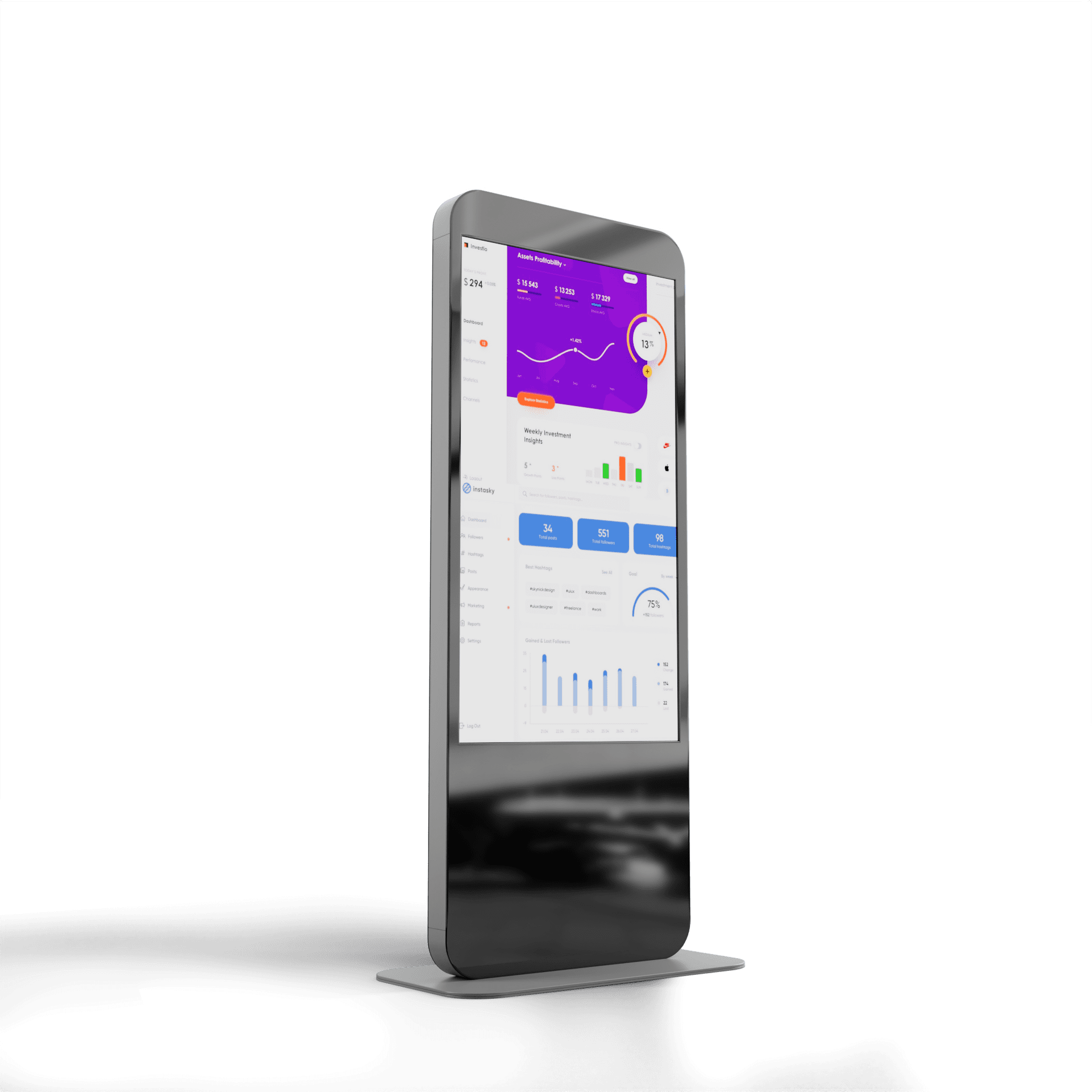 Интерактивный сенсорный киоск Elementos Premium 55" (сверхтонкий с фасадным стеклом) (55 дюймов)