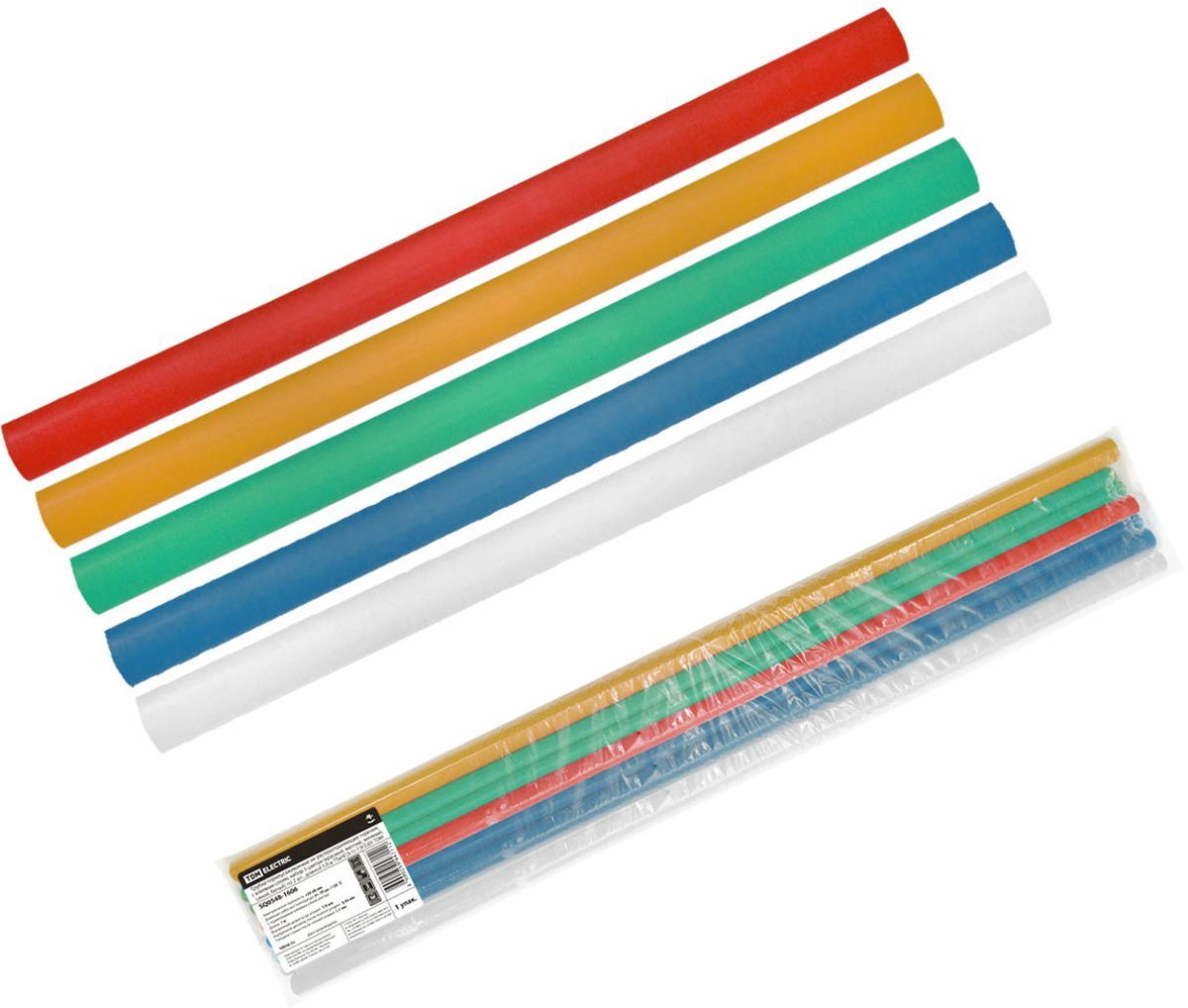 Трубки термоусаживаемые, клеевые, набор 5 цветов по 2 шт. ТТкНГ(3:1) 1м 7,9/2,65 TDM