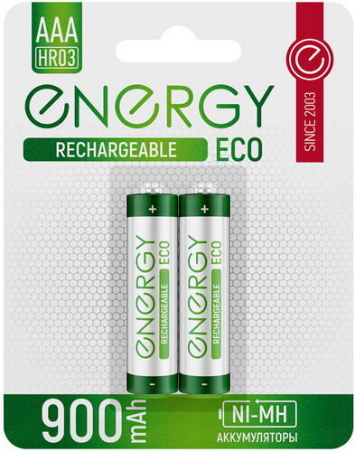 Аккумулятор Energy Eco NIMH-900-HR03/2B АAА 2шт 104987