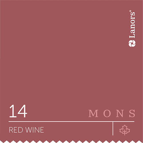Краска для стен и потолка глубокоматовая моющаяся Lanors Mons Interior в цвете 14 Red Wine / Красное вино 4,5 л (на 63-7