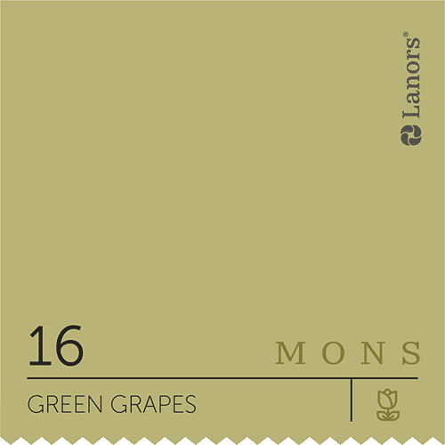 Краска для стен и потолка глубокоматовая моющаяся Lanors Mons Interior в цвете 16 Green Grapes / Зеленый виноград 4,5 л