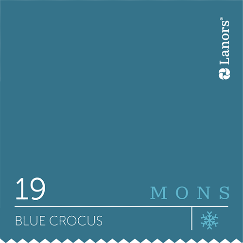 Краска для стен и потолка глубокоматовая моющаяся Lanors Mons Interior в цвете 19 Blue Crocus / Синий крокус 2,5 л (на 3