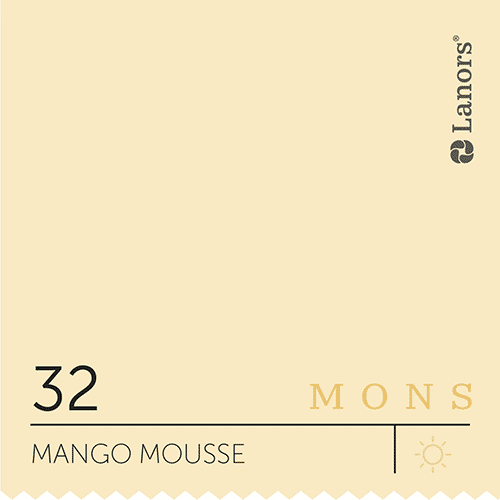 Краска для стен и потолка глубокоматовая моющаяся Lanors Mons Interior в цвете 32 Mango Mousse / Манговый мусс 0,2 л (пр