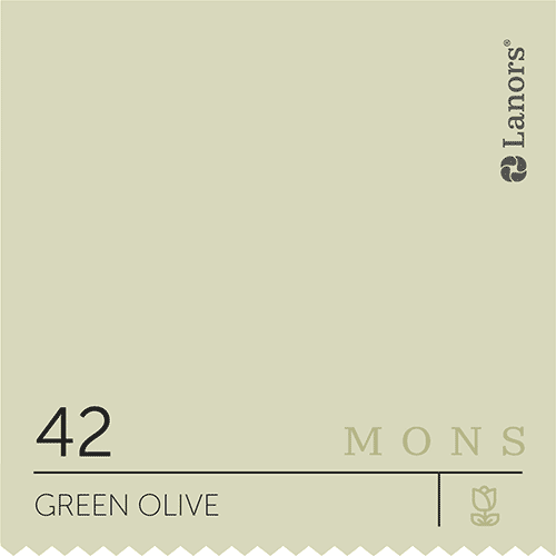 Краска для стен и потолка глубокоматовая моющаяся Lanors Mons Interior в цвете 42 Green Olive / Олива 1 л (на 14-16 кв.м