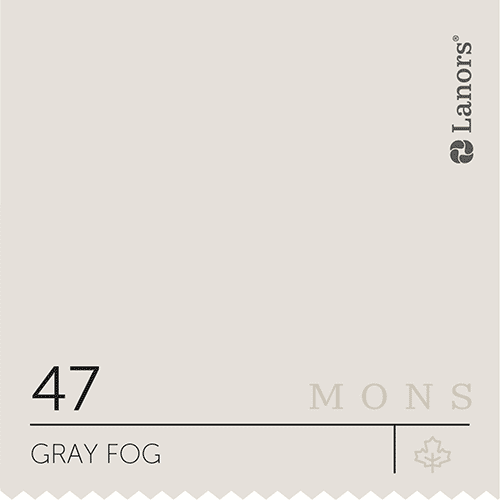 Краска для стен и потолка глубокоматовая моющаяся Lanors Mons Interior в цвете 47 Gray Fog / Серый туман 4,5 л (на 63-72