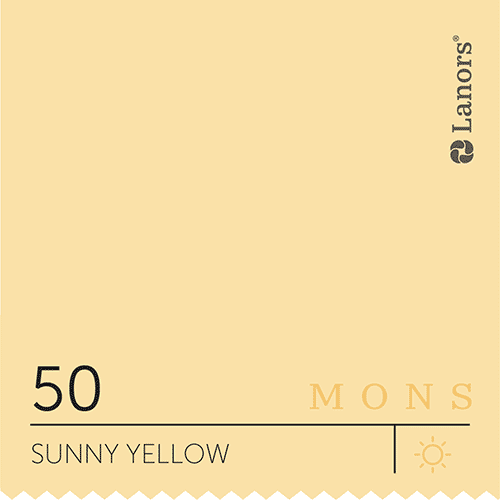 Краска для стен и потолка глубокоматовая моющаяся Lanors Mons Interior в цвете 50 Sunny Yellow / Солнечный желтый 0,2 л