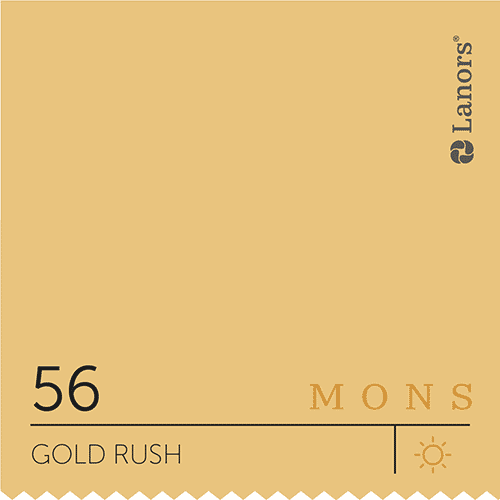 Краска для стен и потолка глубокоматовая моющаяся Lanors Mons Interior в цвете 56 Gold Rush / Золотая лихорадка 2,5 л (н