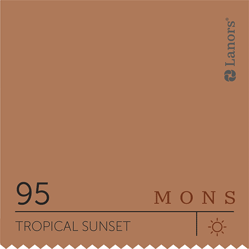 Краска для стен и потолка глубокоматовая моющаяся Lanors Mons Interior в цвете 95 Tropical Sunset / Тропический закат 4,