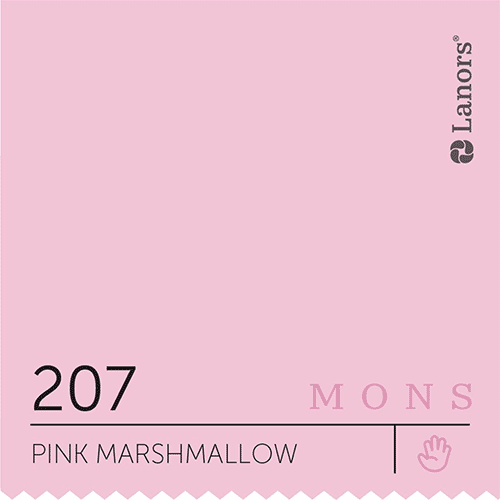 Краска для стен и потолка глубокоматовая моющаяся Lanors Mons Interior в цвете 207 Pink Marshmallow / Розовый зефир 1 л