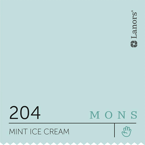 Краска для стен и потолка глубокоматовая моющаяся Lanors Mons Interior в цвете 204 Mint Ice Cream / Мятное мороженое 2,5