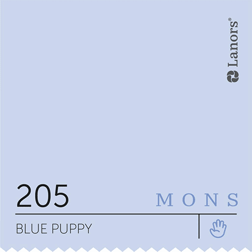 Краска для стен и потолка глубокоматовая моющаяся Lanors Mons Interior в цвете 205 Blue Puppy / Голубой щенок 0,2 л (про