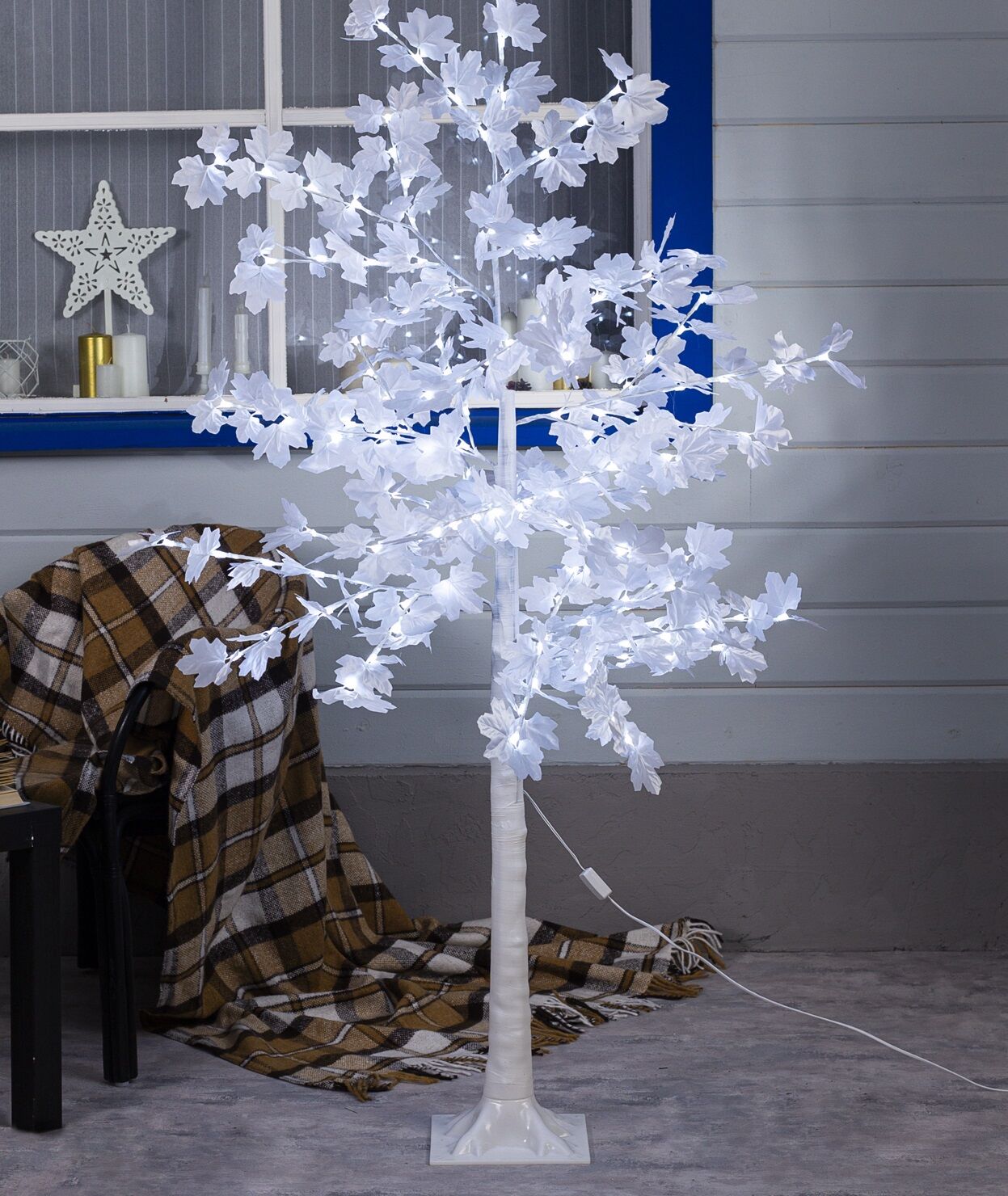Дерево светодиодное "Клён белый", 1,6 м, 160 LED, 220 В
