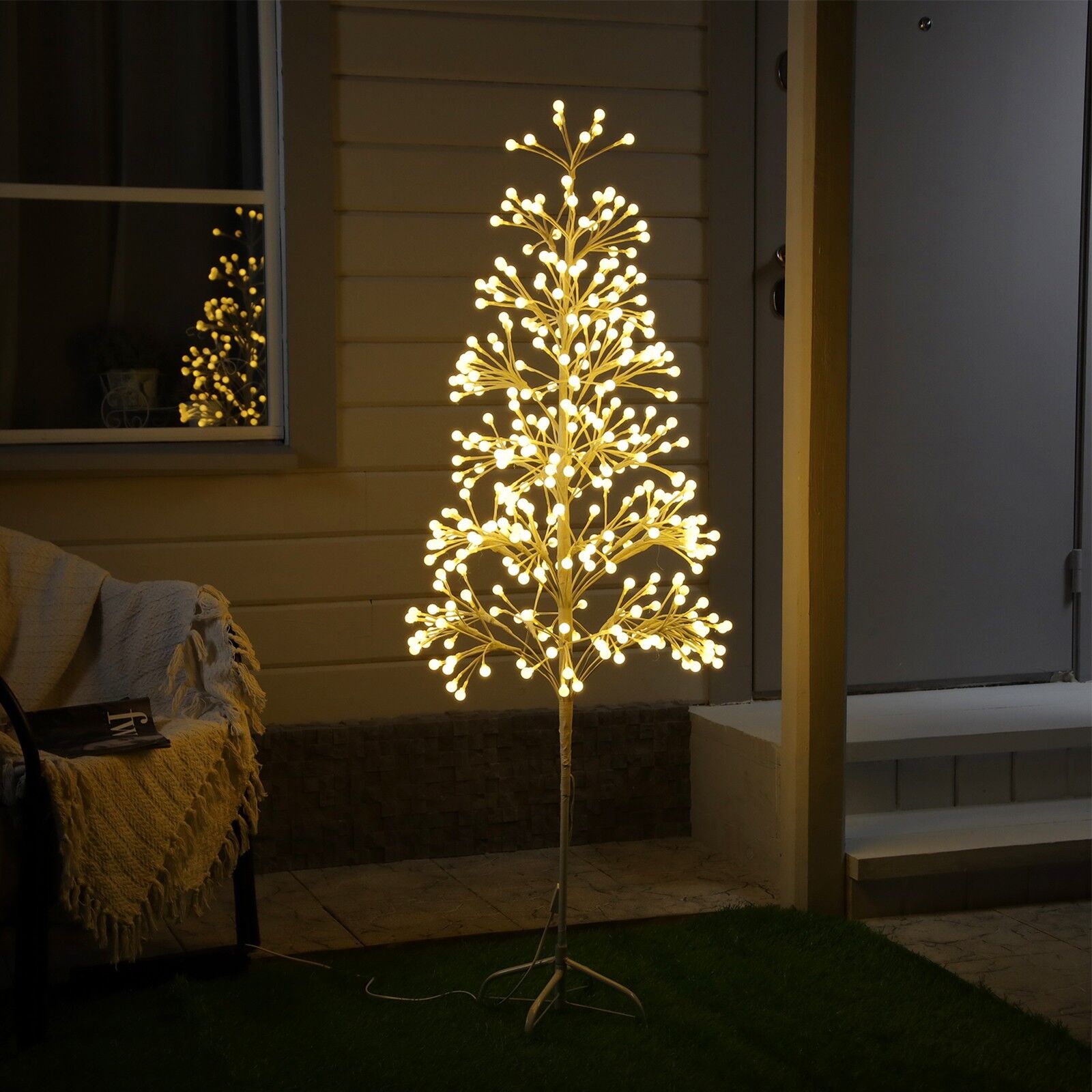 Дерево светодиодное «Шарики» 1.5 м, 360 LED, постоянное свечение, 220 В, свечение тёплое белое