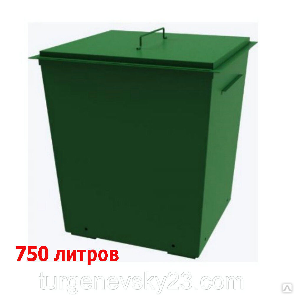 Контейнер ТБО 750л металлический с крышкой, без колес tsg купить от 400 ...