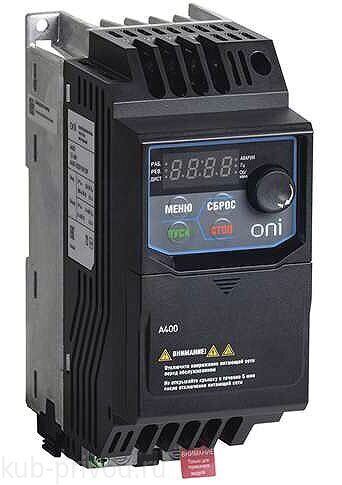 Преобразователь частоты A400 380 В, 3Ф 1,5 kW 4 А серии ONI
