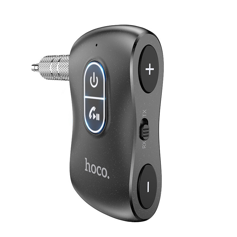 Автомобильный беспроводной Aux адаптер Hoco E73 Pro (AUX, Bluetooth 5.0), серый 1