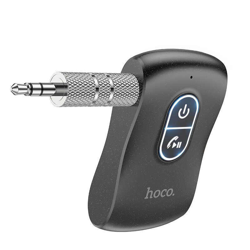 Автомобильный беспроводной Aux адаптер Hoco E73 Pro (AUX, Bluetooth 5.0), серый 2