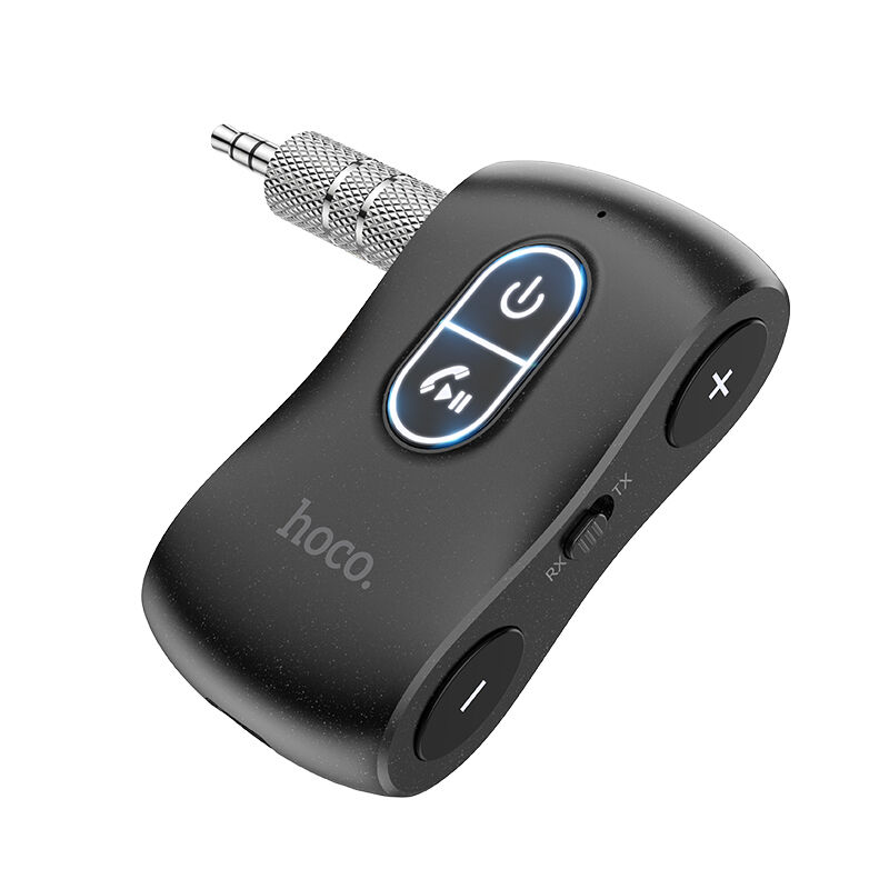 Автомобильный беспроводной Aux адаптер Hoco E73 Pro (AUX, Bluetooth 5.0), серый 4