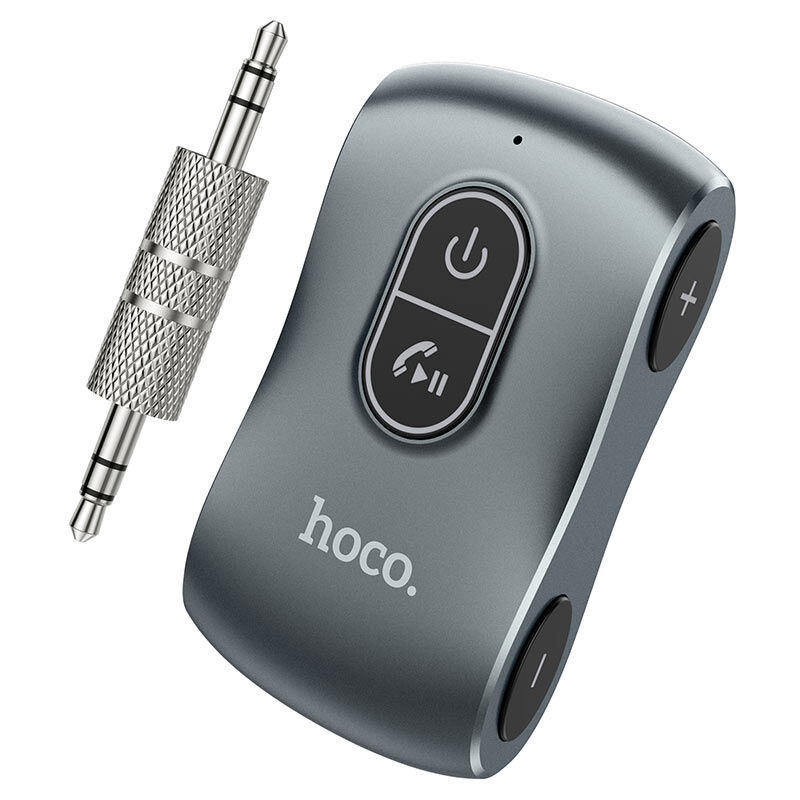 Автомобильный беспроводной Aux адаптер Hoco E73 (AUX, Bluetooth 5.0), серый 2