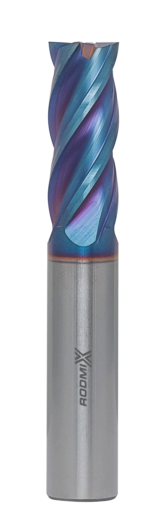 Твердосплавная концевая фреза с плоским торцом монолитная 4 зуба с покрытием Nano Blue удлиненная Ø 12х45х100 мм