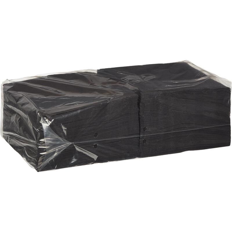 Салфетки бумажные 33x33 см черные 2-слойные 200 штук в упаковке NoName